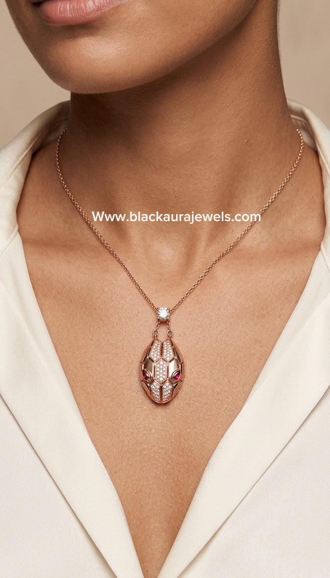Collier serpent - rose gold resistant
