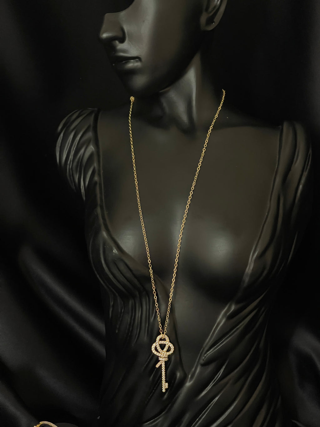 Sautoir Clé Élégance – Gold Réversible