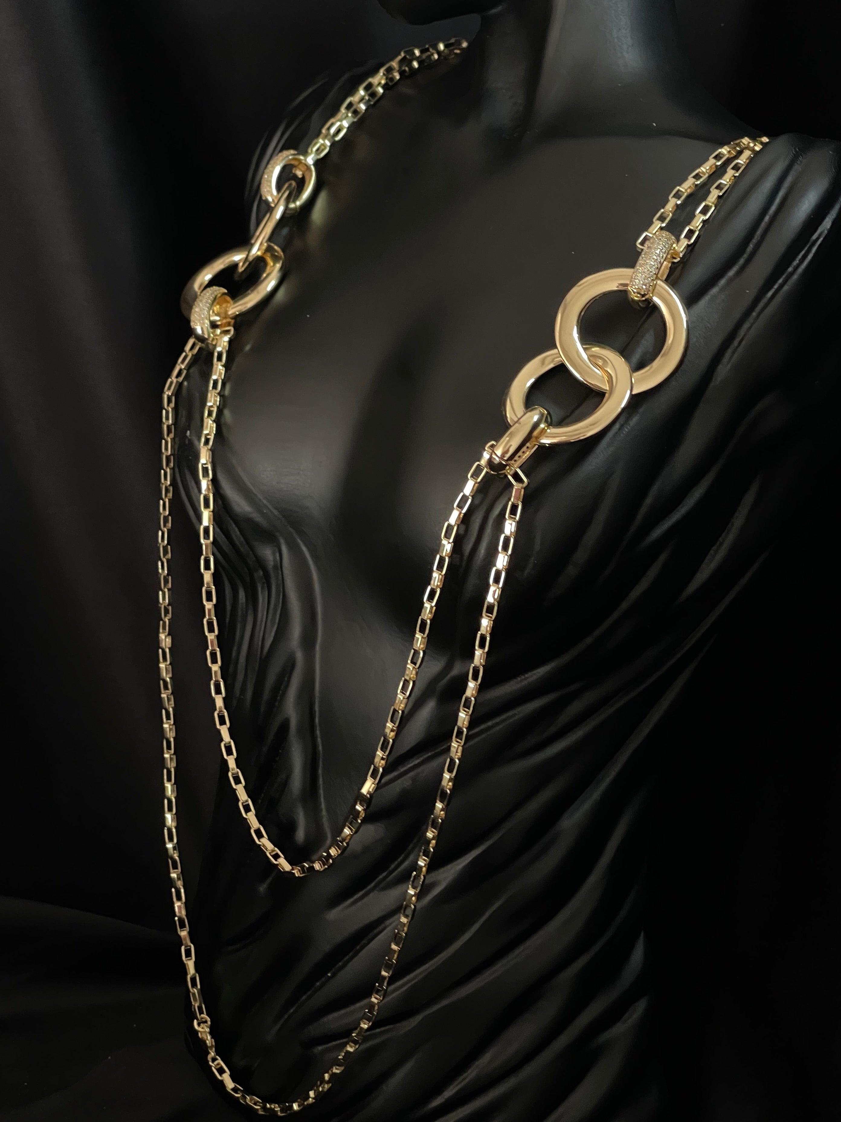 Sautoir Double chaîne doré