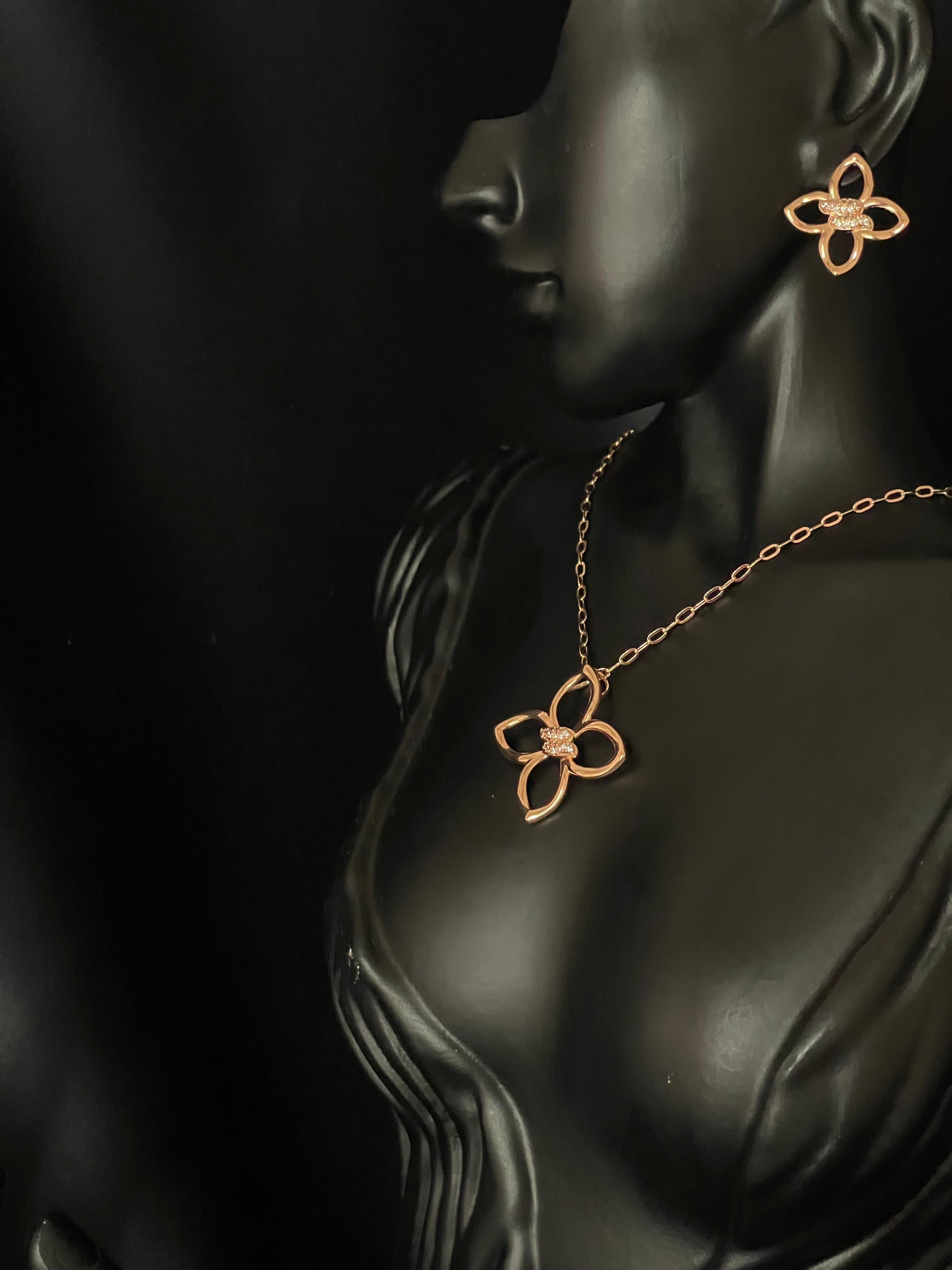 Ensemble Trèfle Élégance – Rose Gold